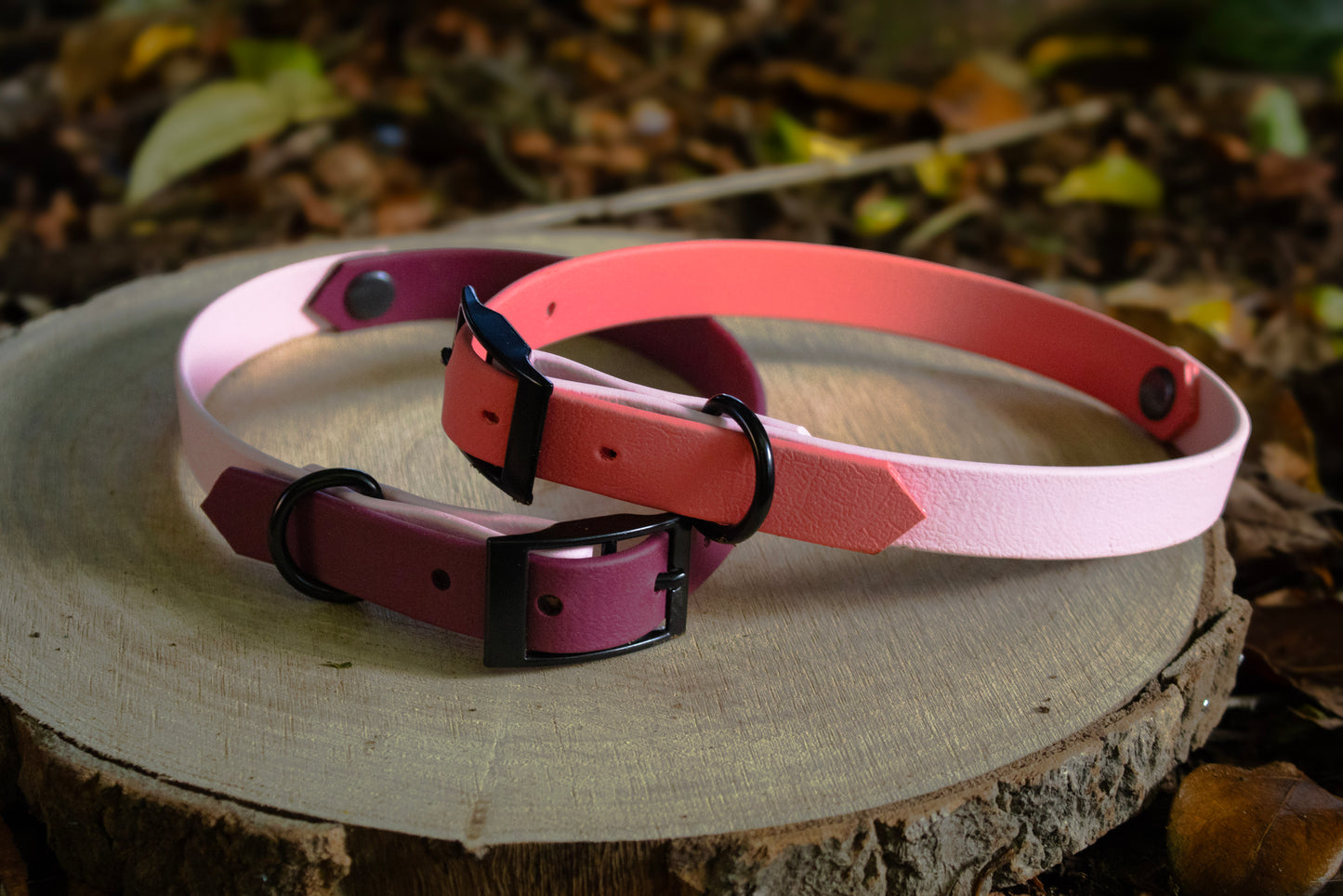 Coral & Baby Pink Biothane Dog Collar | Waterproof & Durable