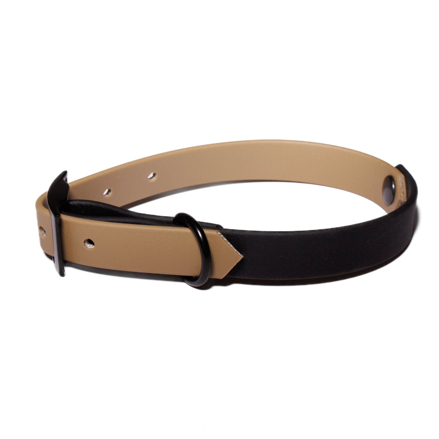 Tan & Black | Waterproof Biothane Dog Collar – Handmade in the UK