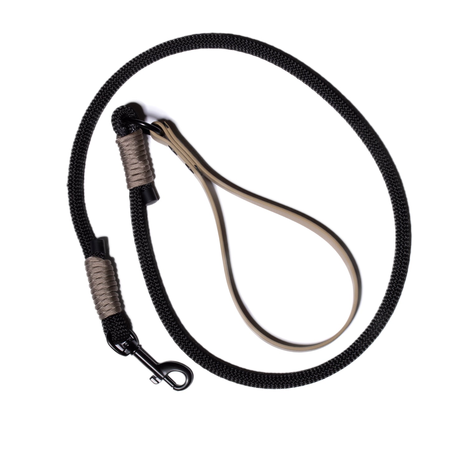 Black & Tan | PPM Rope Dog Lead with Biothane Handle
