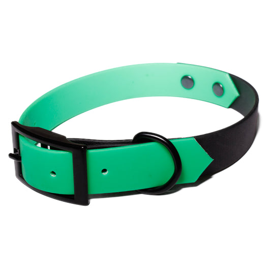 Neon Green & Black | Waterproof Biothane Dog Collar – Handmade in the UK
