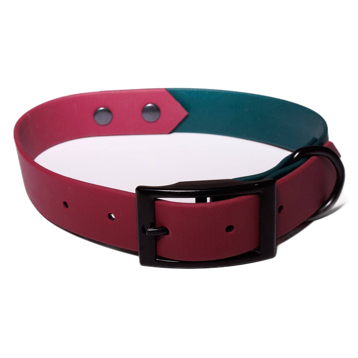 Burgundy & Forest Green | Waterproof Biothane Dog Collar – Handmade in the UK