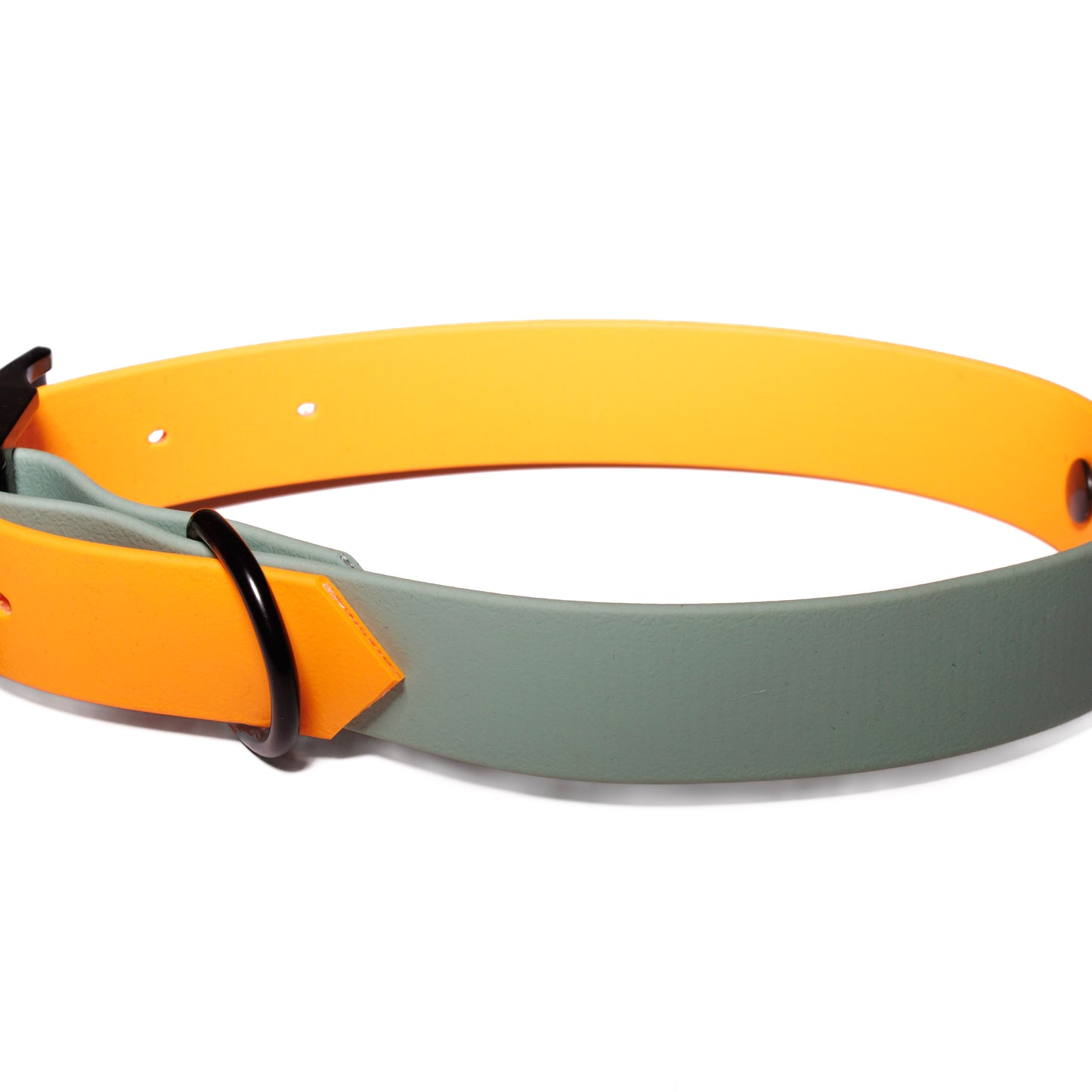 Orange & Sage Green | Waterproof Biothane Dog Collar – Handmade in the UK