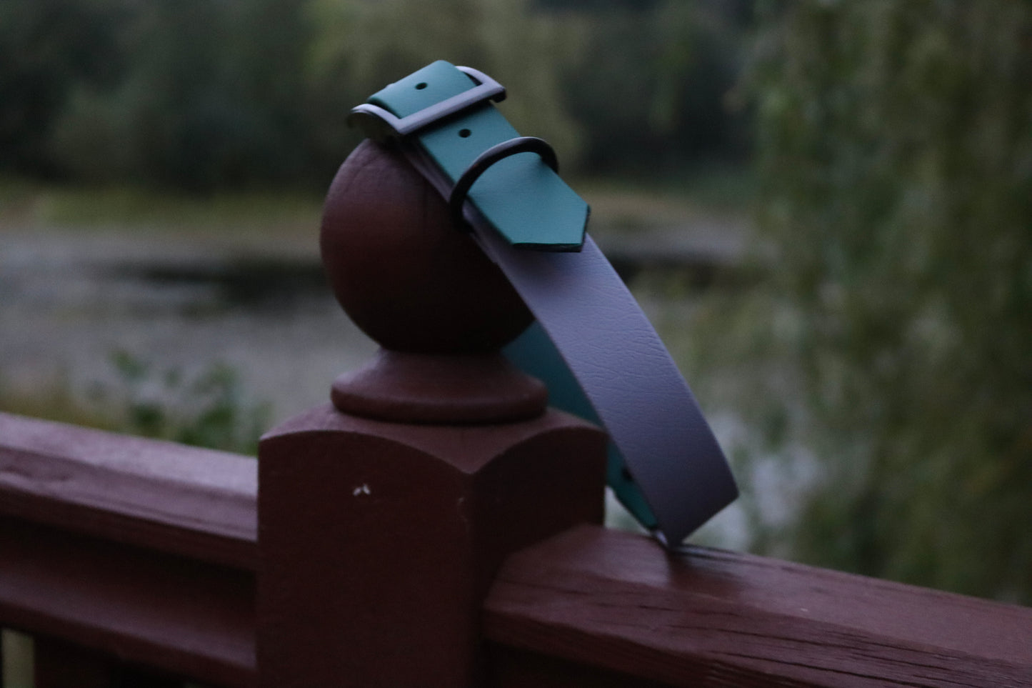 Forest Green & Grey Biothane Dog Collar | Waterproof & Durable