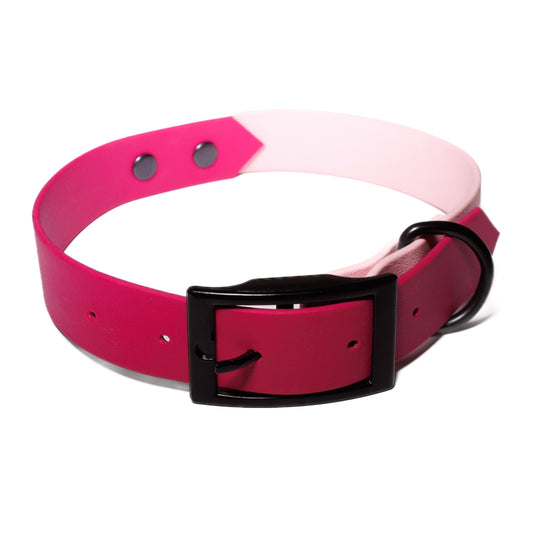 Magenta & Baby Pink| Waterproof Biothane Dog Collar – Handmade in the UK