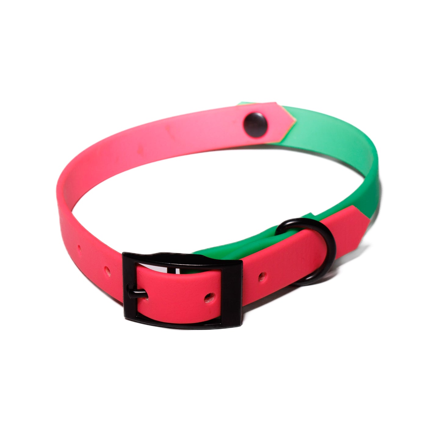 Neon Pink & Neon Green | Waterproof Biothane Dog Collar – Handmade in the UK