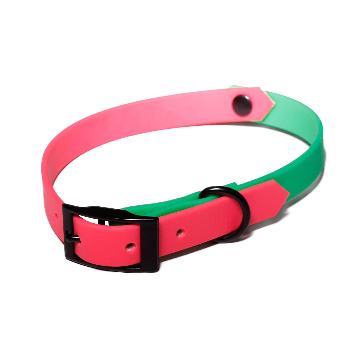Neon Pink & Neon Green | Waterproof Biothane Dog Collar – Handmade in the UK