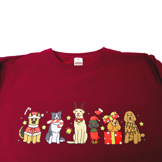 Burgundy Christmas Dog Jumper