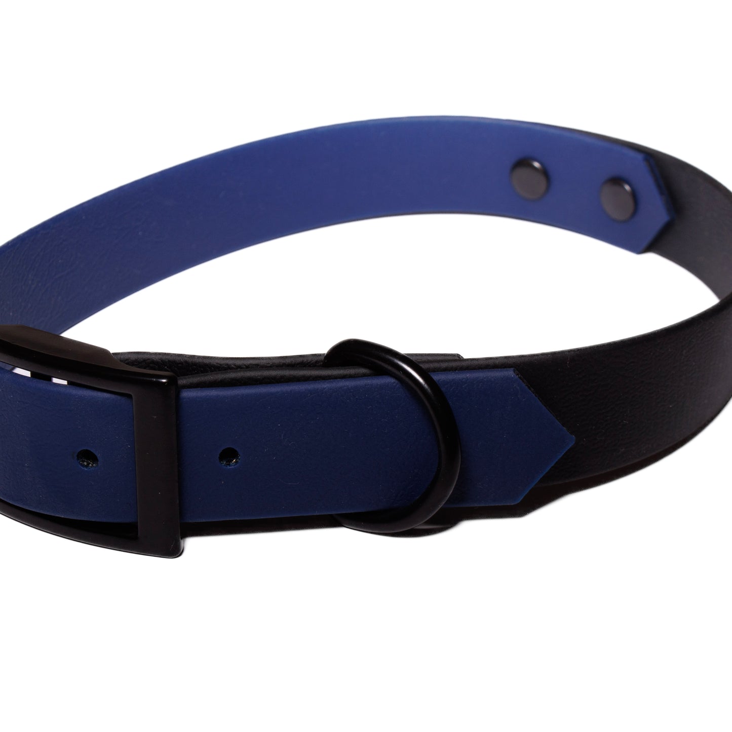 Navy Blue & Black | Waterproof Biothane Dog Collar – Handmade in the UK