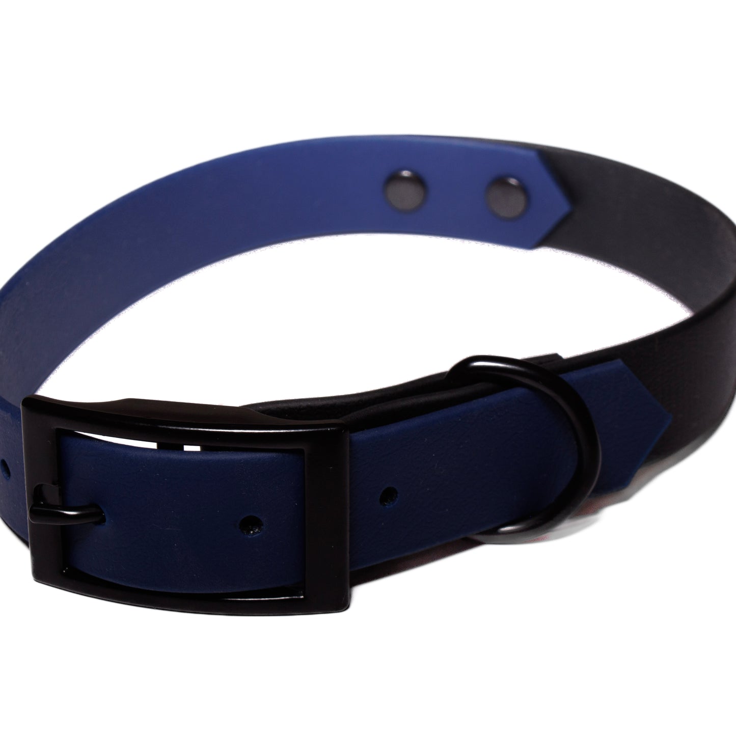 Navy Blue & Black | Waterproof Biothane Dog Collar – Handmade in the UK