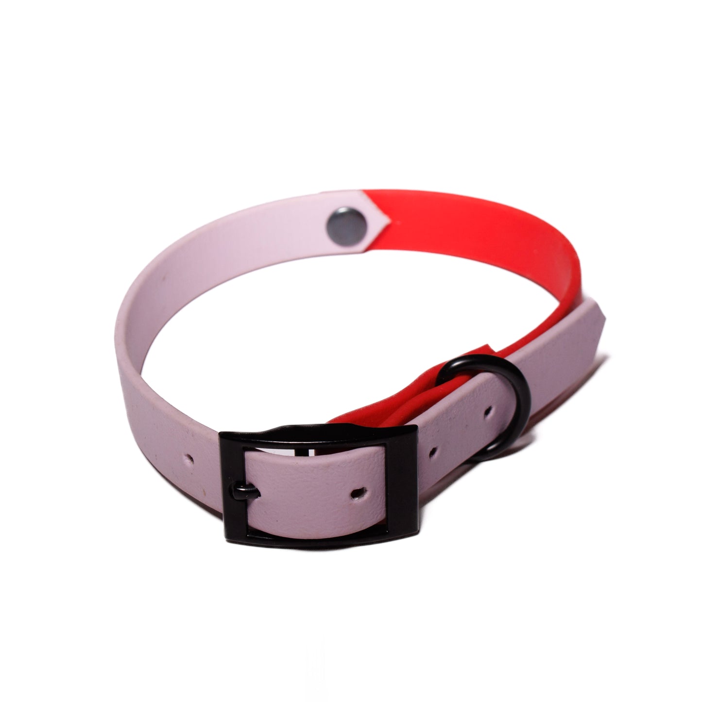 Lilac & Red Biothane  | Waterproof Biothane Dog Collar – Handmade in the UK