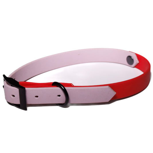 Lilac & Red Biothane  | Waterproof Biothane Dog Collar – Handmade in the UK