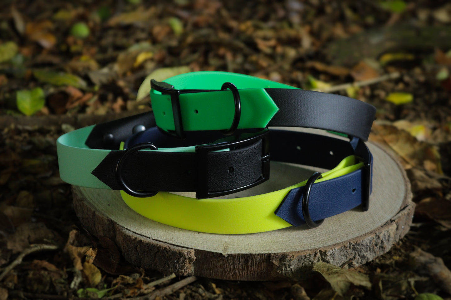Black & Aqua Biothane Dog Collar | Waterproof & Durable