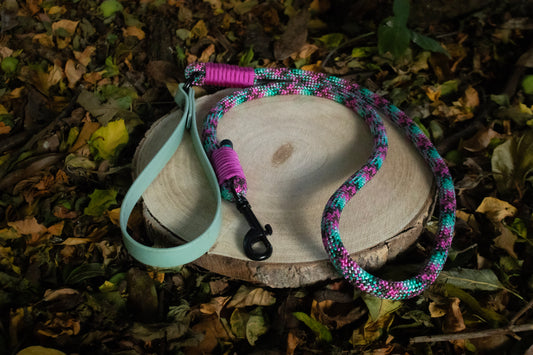 Sage Green & Purple Aztec Dog Lead