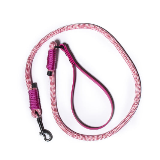 Baby Pink & Magenta | PPM Rope Dog Lead with Biothane Handle