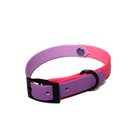Purple & Neon Pink  | Waterproof Biothane Dog Collar – Handmade in the UK