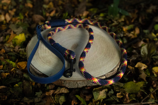 Navy Aztec Dog Lead