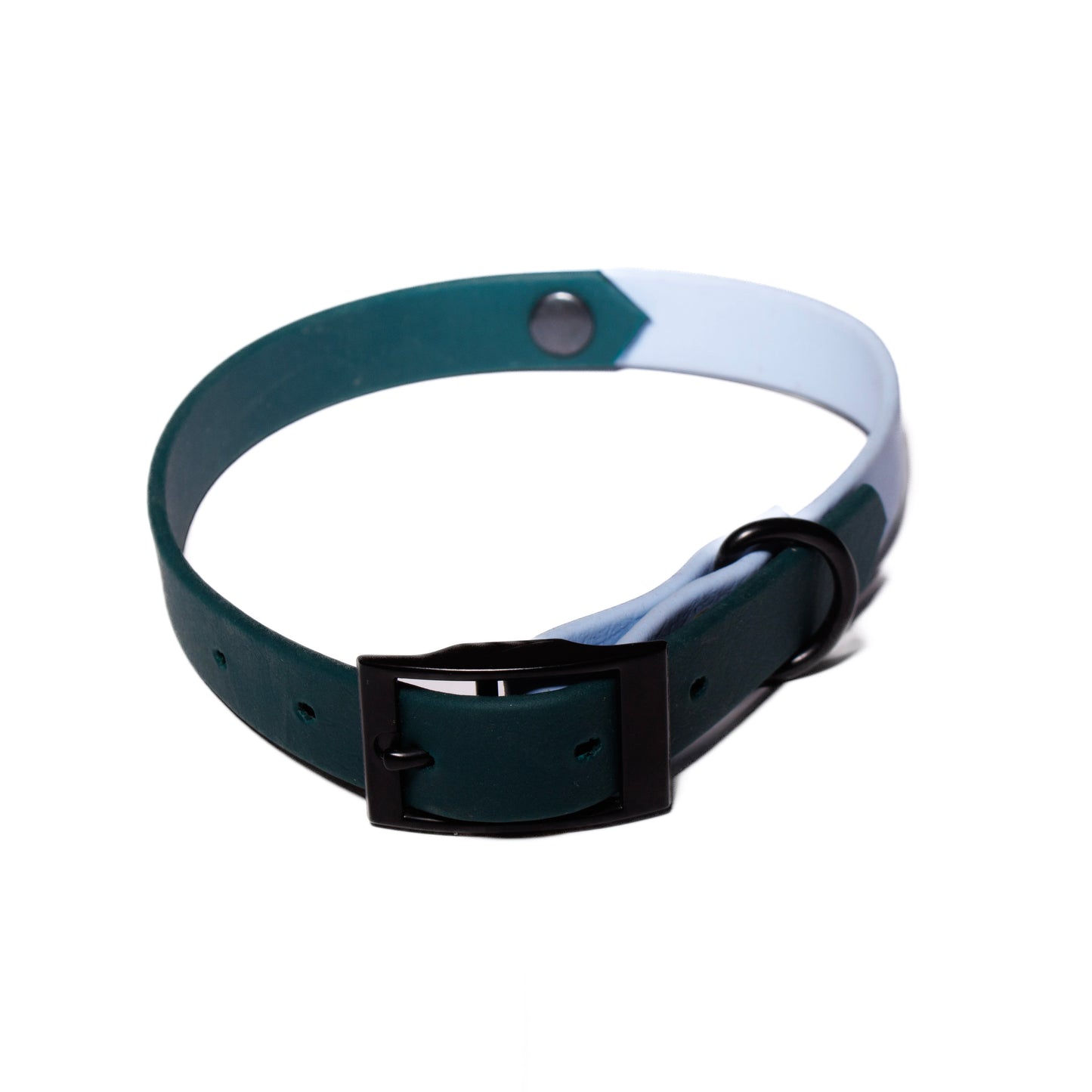 Forest Green & Polar Blue | Waterproof Biothane Dog Collar – Handmade in the UK