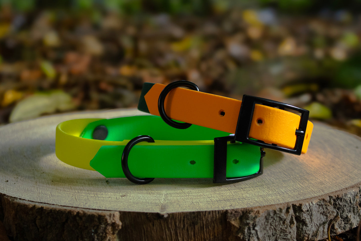 Neon Green & Neon Yellow Biothane Dog Collar | Waterproof & Durable