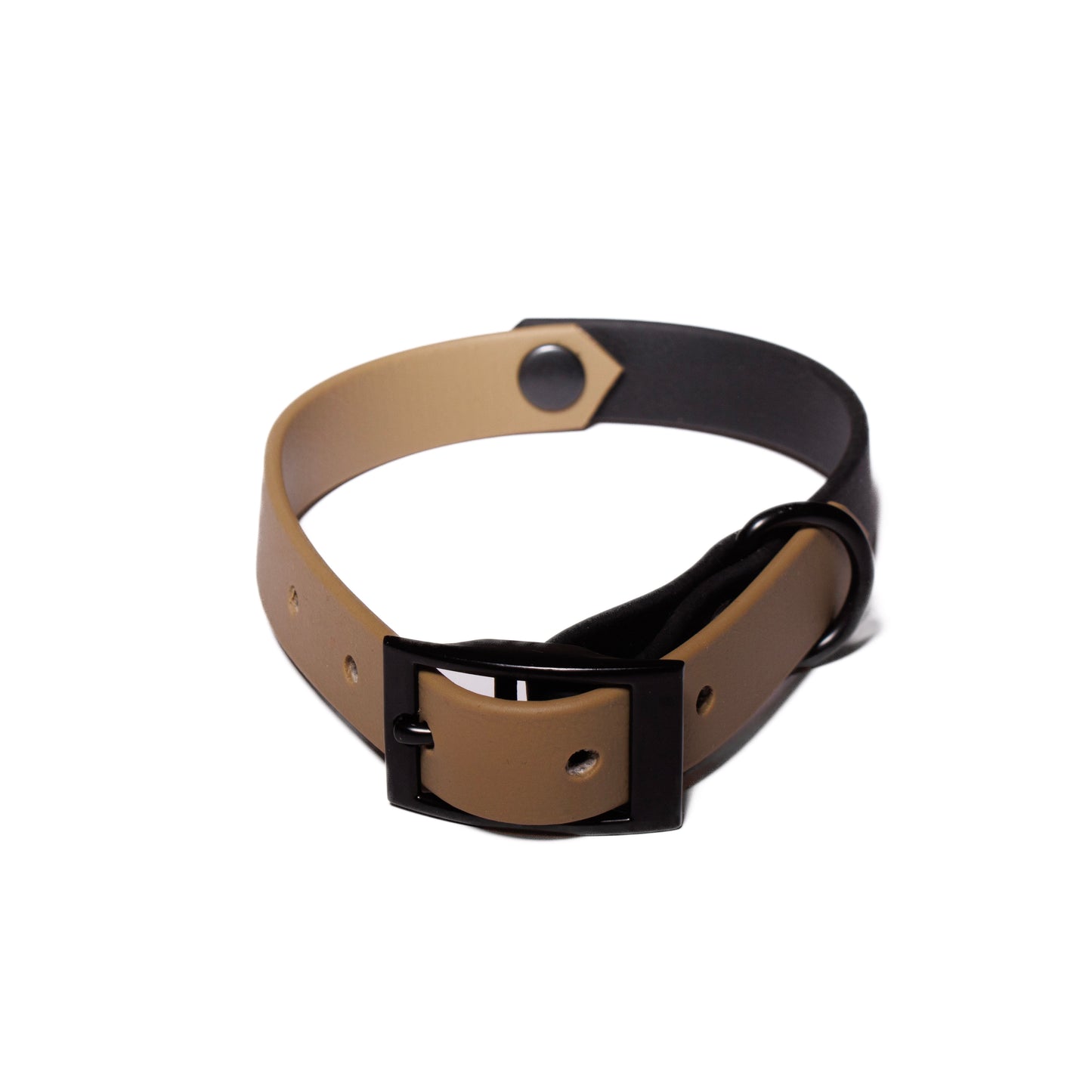 Tan & Black | Waterproof Biothane Dog Collar – Handmade in the UK