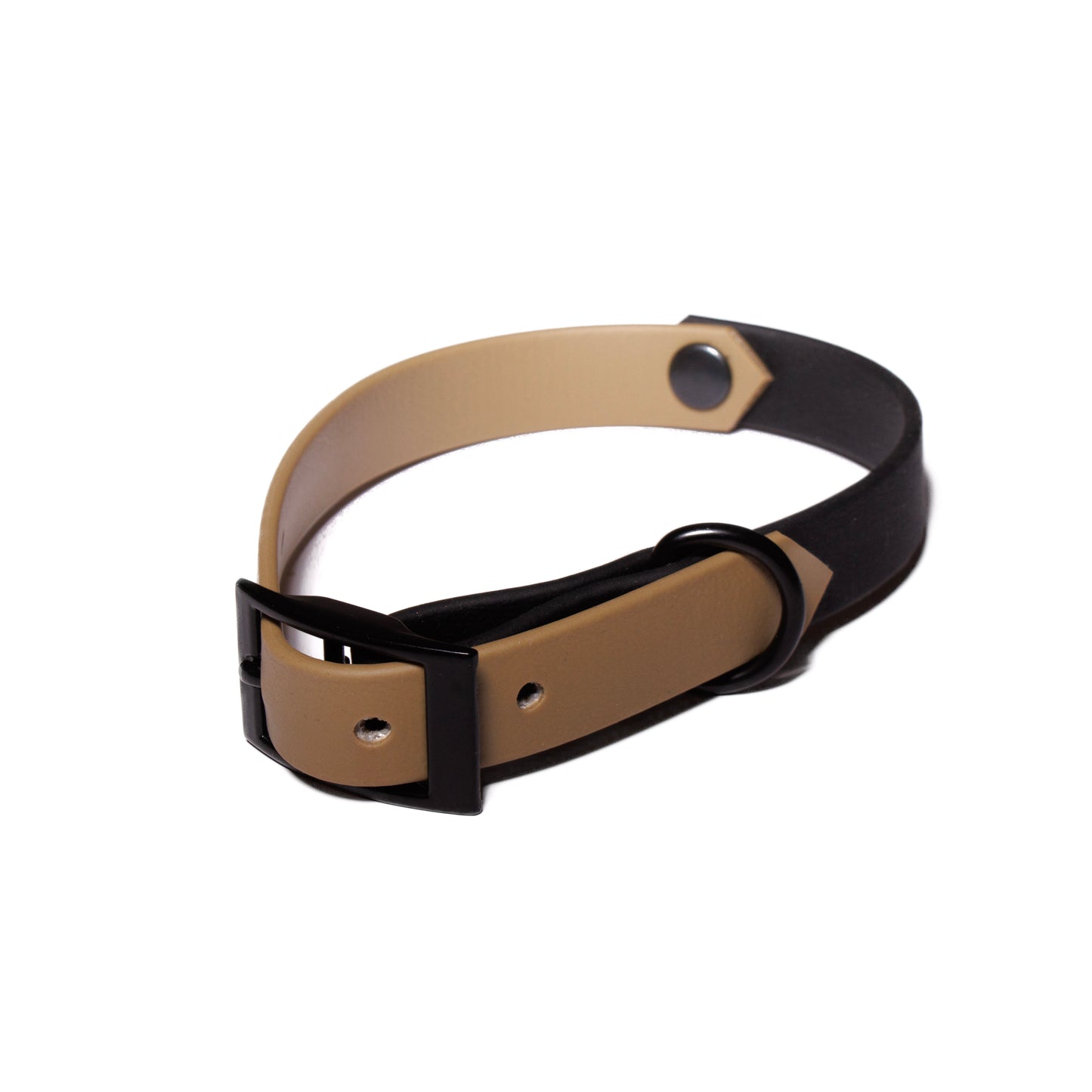 Tan & Black | Waterproof Biothane Dog Collar – Handmade in the UK