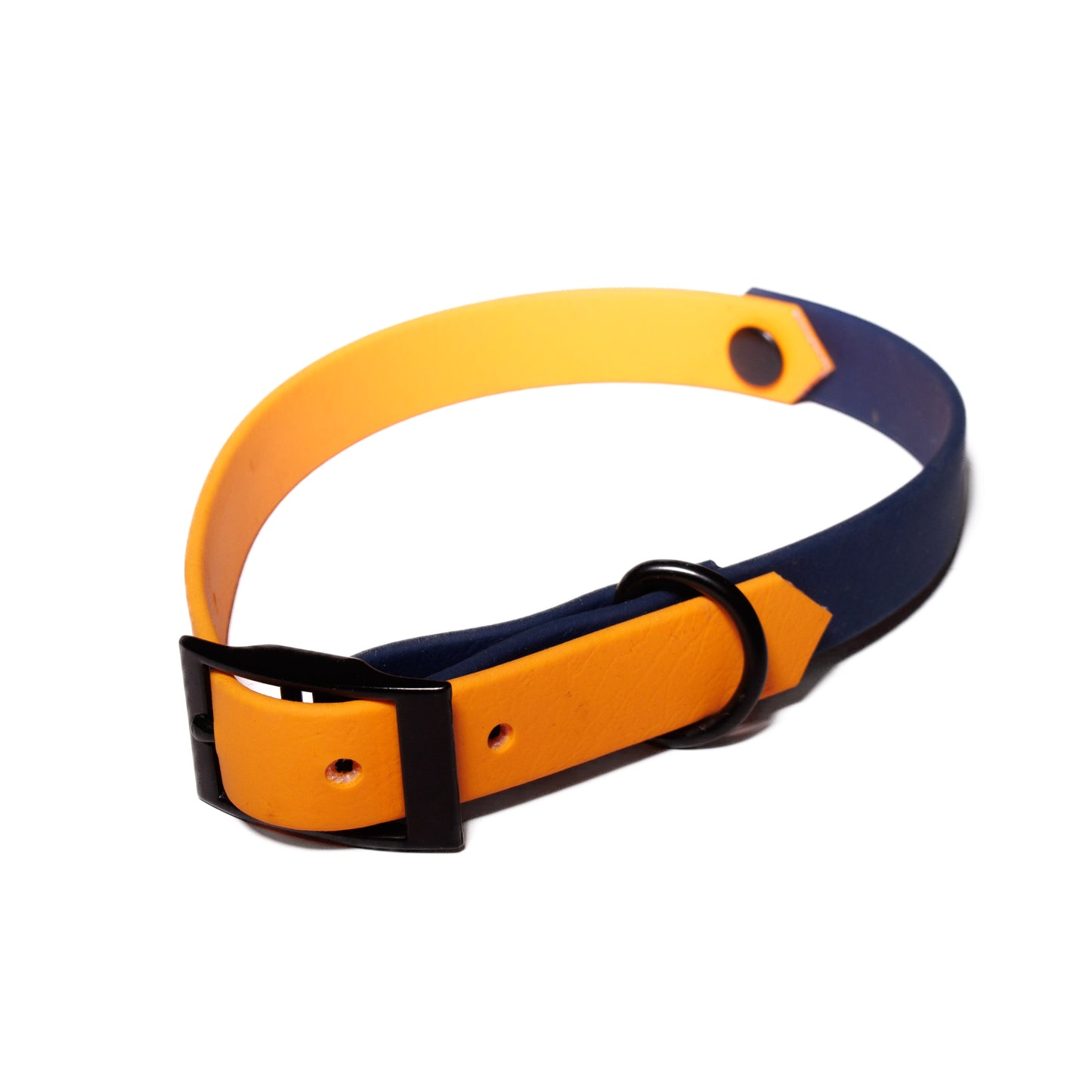 Orange & Navy Blue  | Waterproof Biothane Dog Collar – Handmade in the UK
