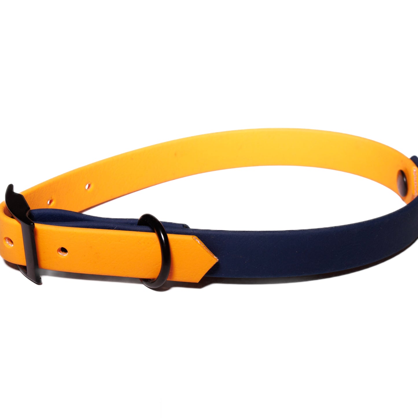 Orange & Navy Blue  | Waterproof Biothane Dog Collar – Handmade in the UK