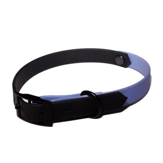 Black & Periwinkle | Waterproof Biothane Dog Collar – Handmade in the UK