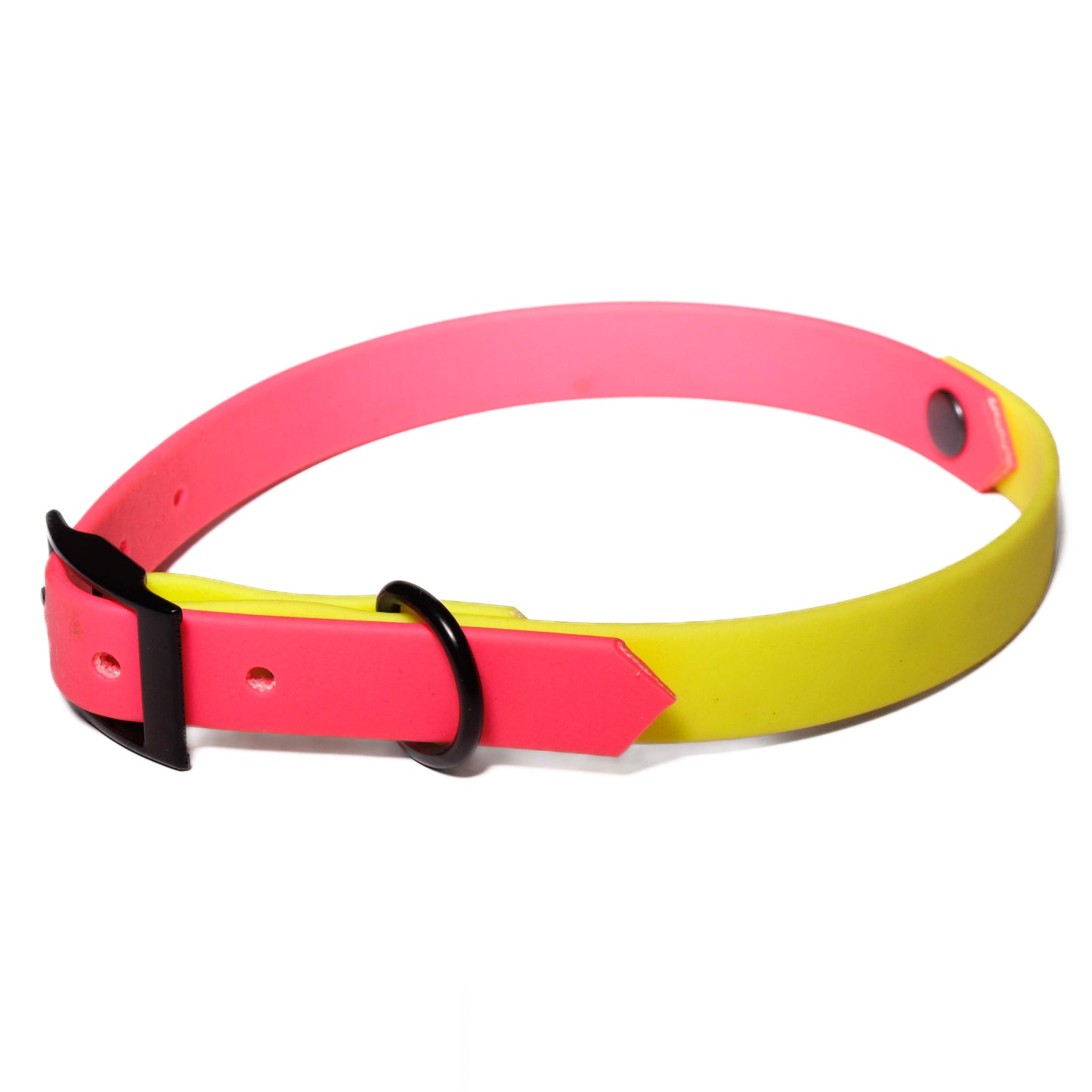 Neon Pink & Neon Yellow | Waterproof Biothane Dog Collar – Handmade in the UK