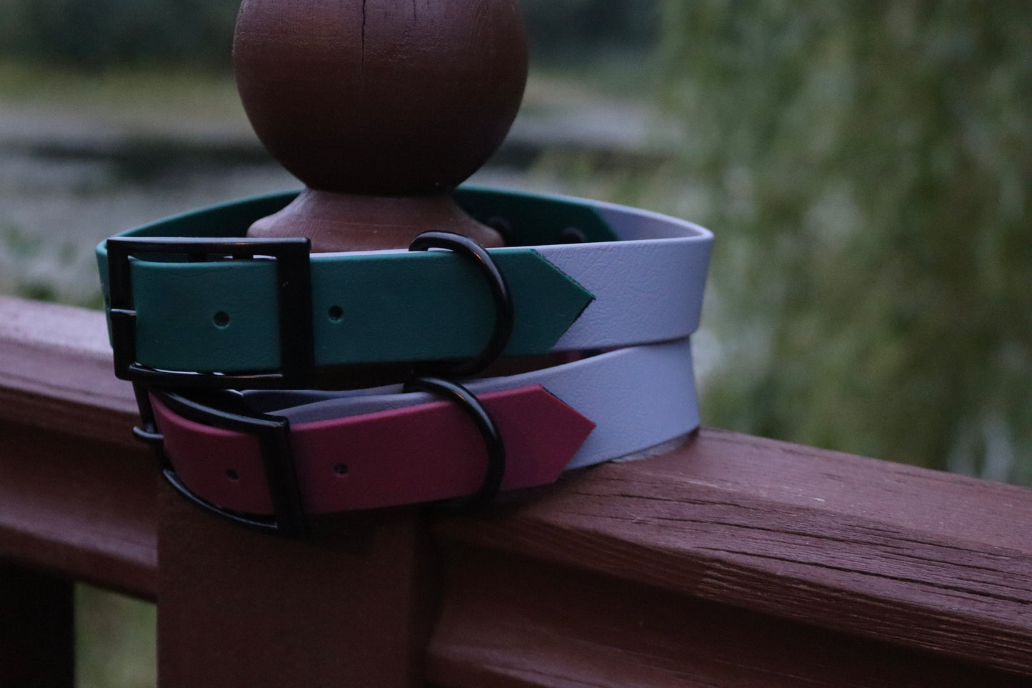 Forest Green & Grey Biothane Dog Collar | Waterproof & Durable