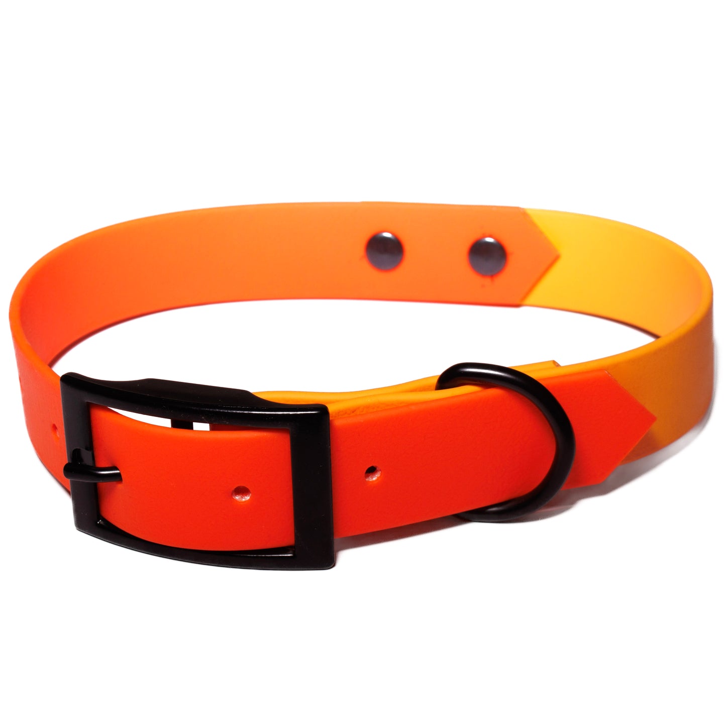 Orange & Pale Orange | Waterproof Biothane Dog Collar – Handmade in the UK