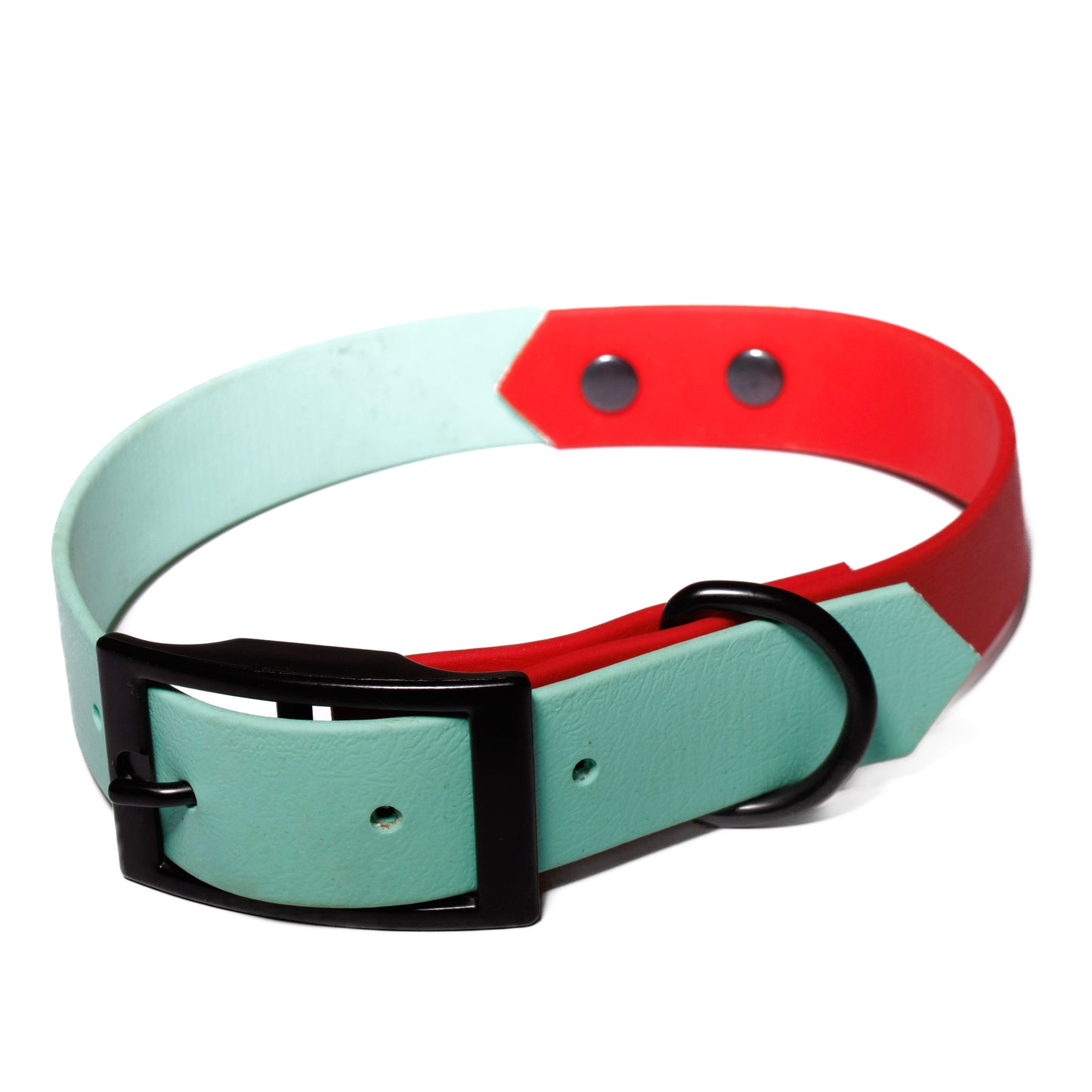 Teal & Red  | Waterproof Biothane Dog Collar – Handmade in the UK