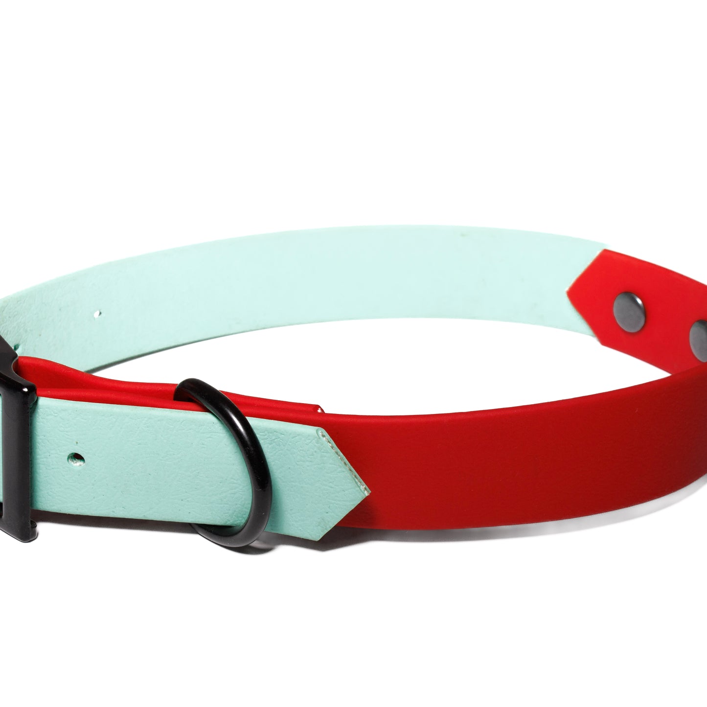 Teal & Red  | Waterproof Biothane Dog Collar – Handmade in the UK