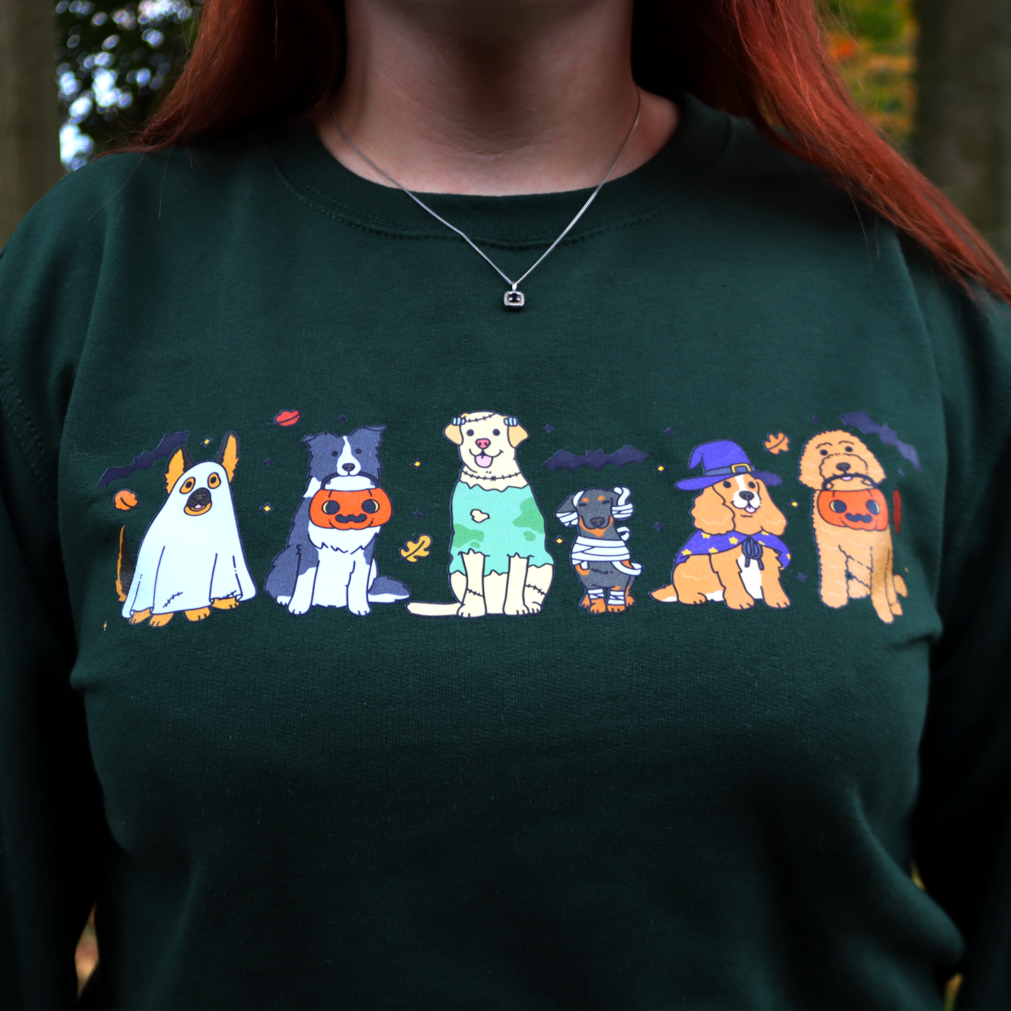 Forest Green Halloween Dog Jumper